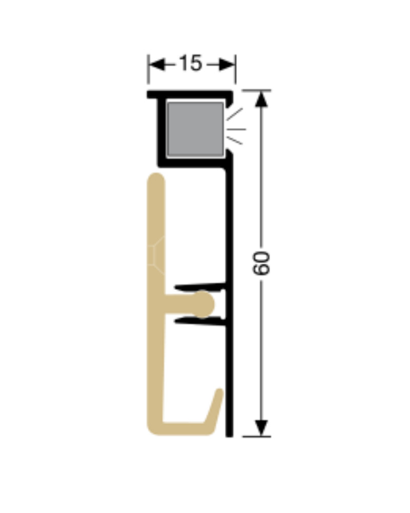 Küberit Alu Sockelleiste für LED-Leuchten, Typ 936, 250 cm, silber (F4)