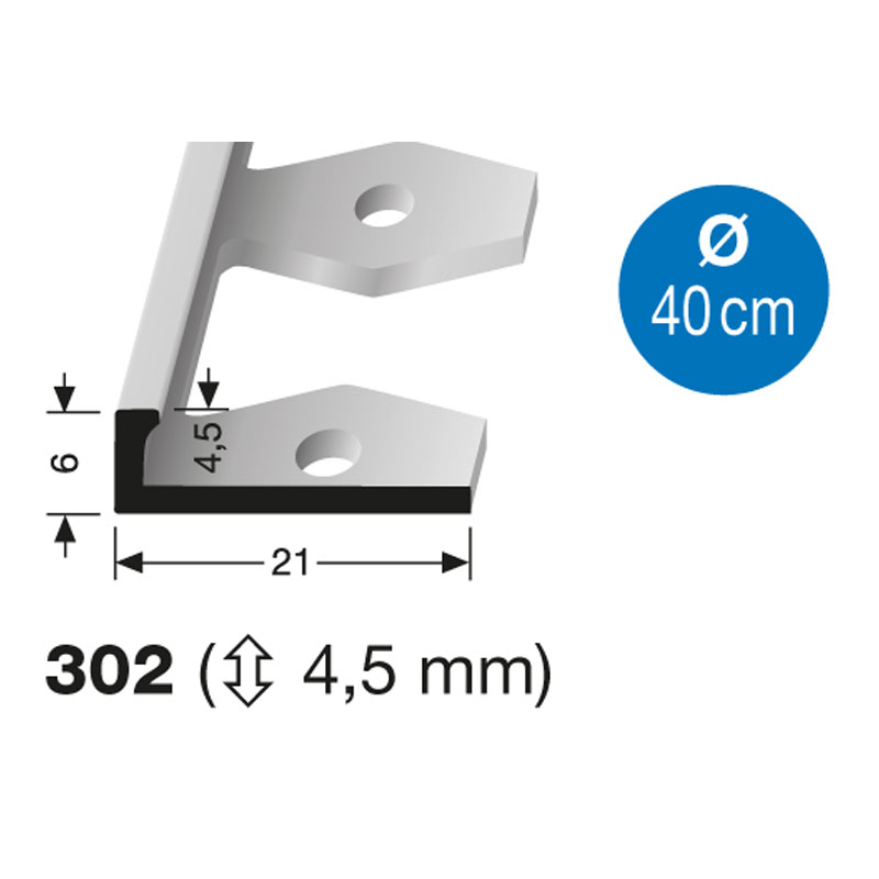 Küberit einfach biegbares Profil Typ 302 250cm, 4,5 mm, natur (F0) Küberit einfach biegbares Profil Typ 302 250cm, 4,5 mm, natur (F0)