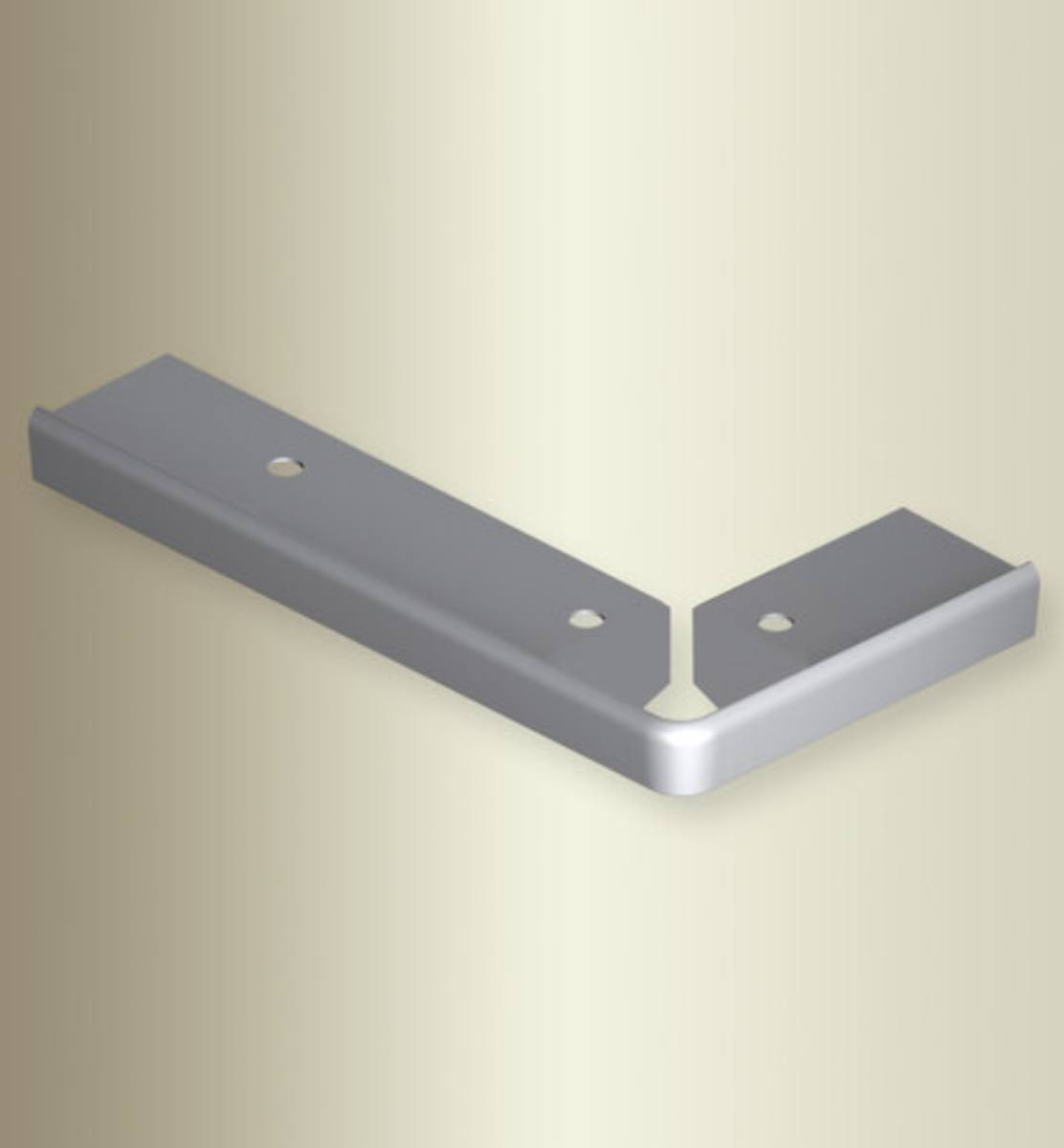 Küberit 860 EC-R 90° 0,3 m x 150 cm, runder Ecke rechts, silber (F4)