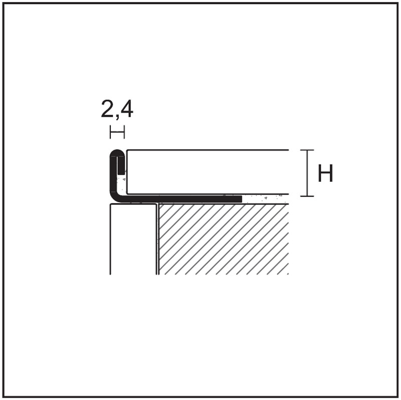 Profilpas Fliesenabschlußprofil (Trennschiene) 8 mm, Edelstahl gebürstet, 270 cm