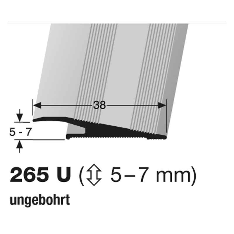 Küberit Alu Rampenprofil Typ 265U 270 cm, silber (F4)