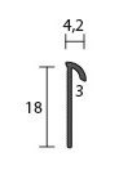 BOLTA Abschlussprofil AL 18, 2,5 - 3 mm, 250 cm, weiß