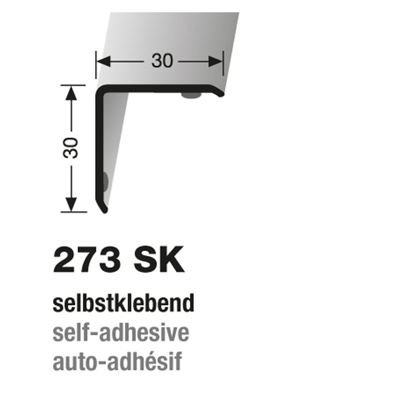 Küberit Eckschutzwinkel Typ 273 SK, 30 x 30 mm, 500 cm, edelstahloptik (F2G)