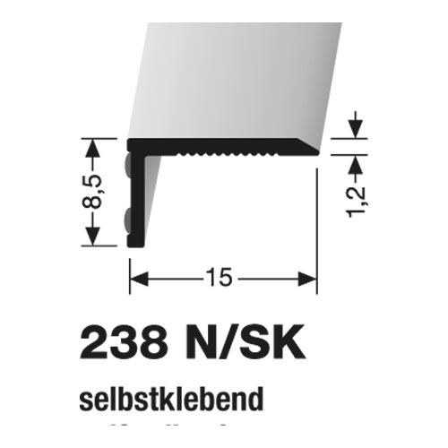 Küberit Winkelprofil Typ 238 N/SK 8,5x15 270 cm, poliert (F3)