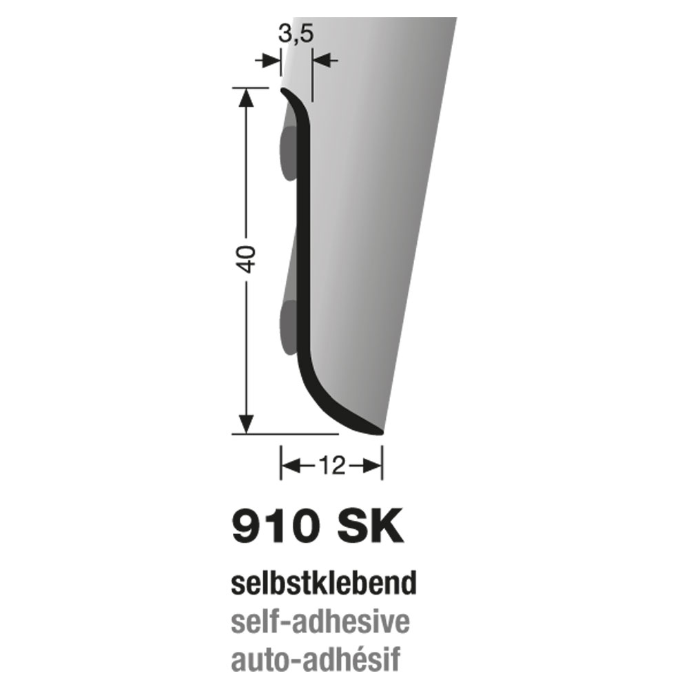 Küberit Alu Sockelleiste Typ 910 SK, 250 cm, silber (F4) Küberit Alu Sockelleiste Typ 910 SK, 250 cm, silber (F4)