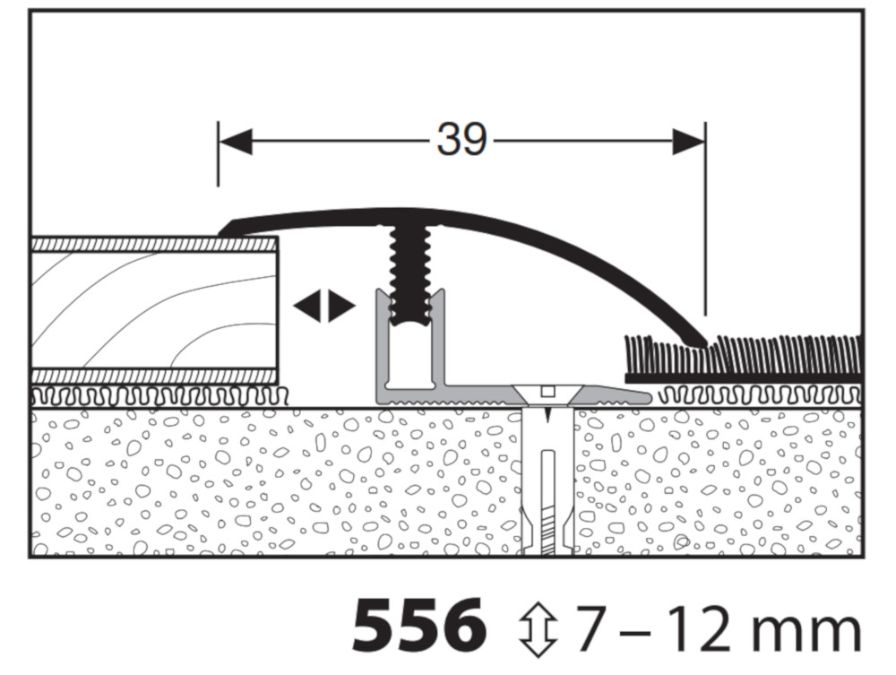 Küberit Anpassungsprofil Mono-Clip Typ 556 Küberit Anpassungsprofil Mono-Clip Typ 556