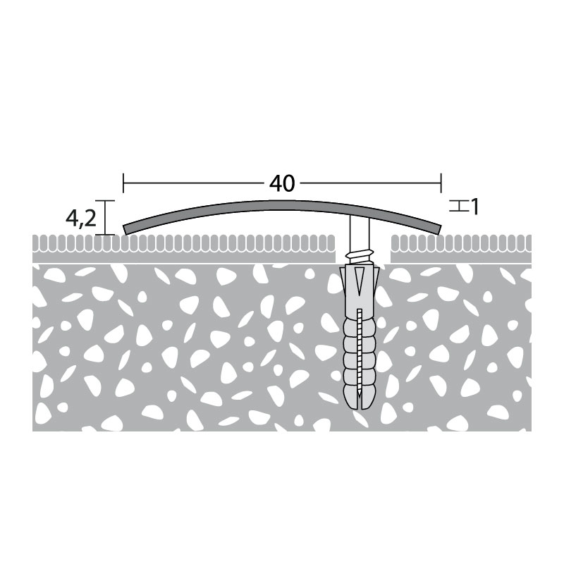 PRINZ Edelstahl Übergangsprofil Nr. 111 S, 40 mm, edelstahl spiegelblank PRINZ Edelstahl Übergangsprofil Nr. 111 S, 40 mm, edelstahl spiegelblank