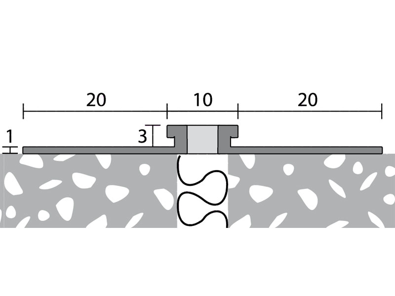 Prinz Alu Dehnfugenprofil Nr. 769 mit Silikonfuge 3 mm, grau, 300 cm