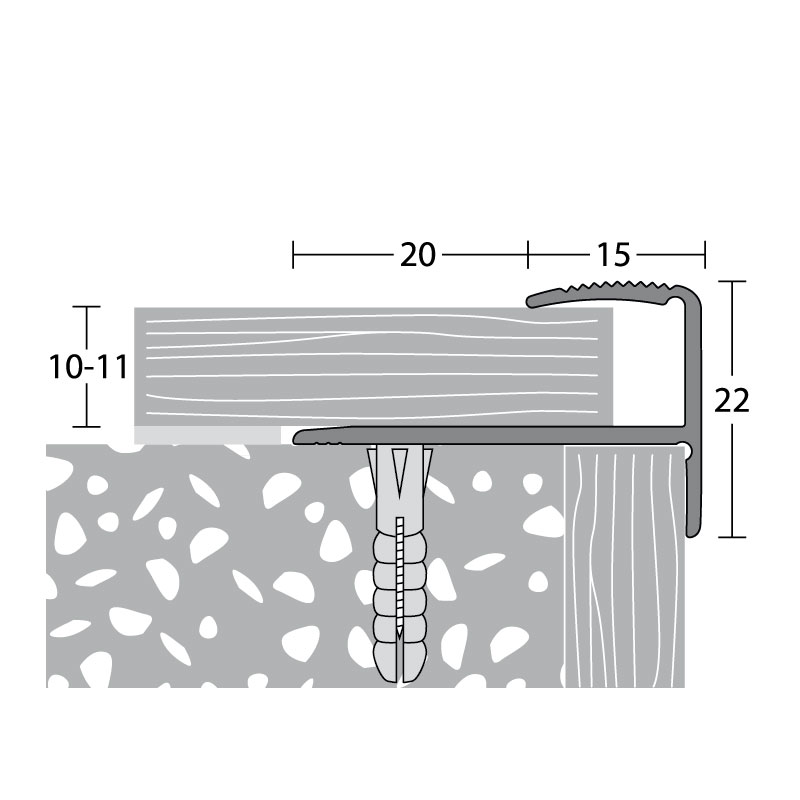 PRINZ Treppenkantenprofil Nr. 275, 15 x 22 mm in verschiedenen Farben
