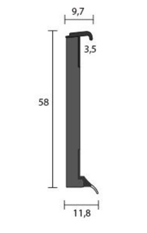 BOLTA Design-Plankenprofil 58 mm, stanzbar, 250 cm, basalt (9043)