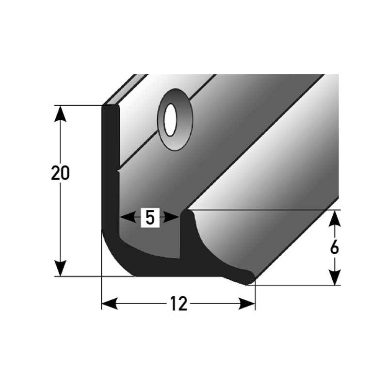 AUER Alu Treppeninnenecke Typ 370, 5 mm, 270 cm, silber