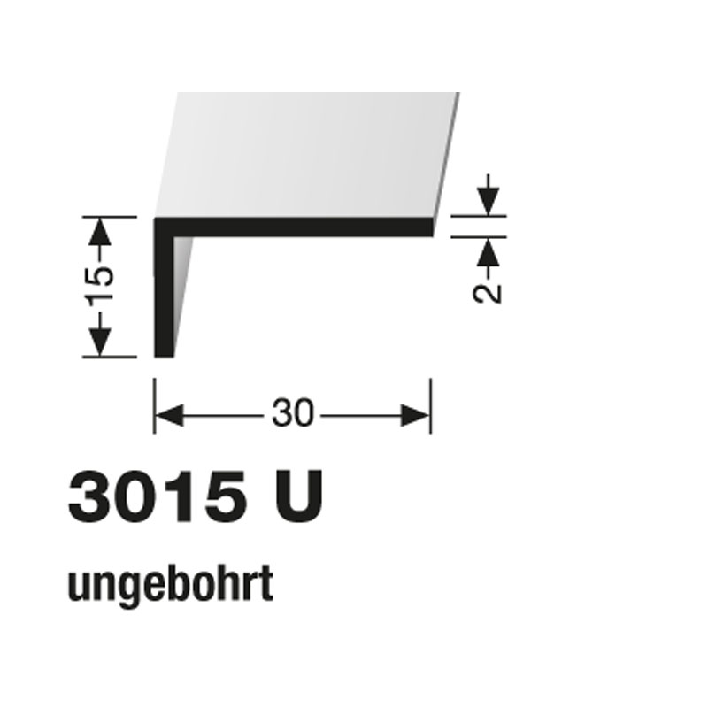Küberit Winkelprofil Messing, 15 x 30 mm, Typ 3015U Küberit Winkelprofil Messing, 15 x 30 mm, Typ 3015U