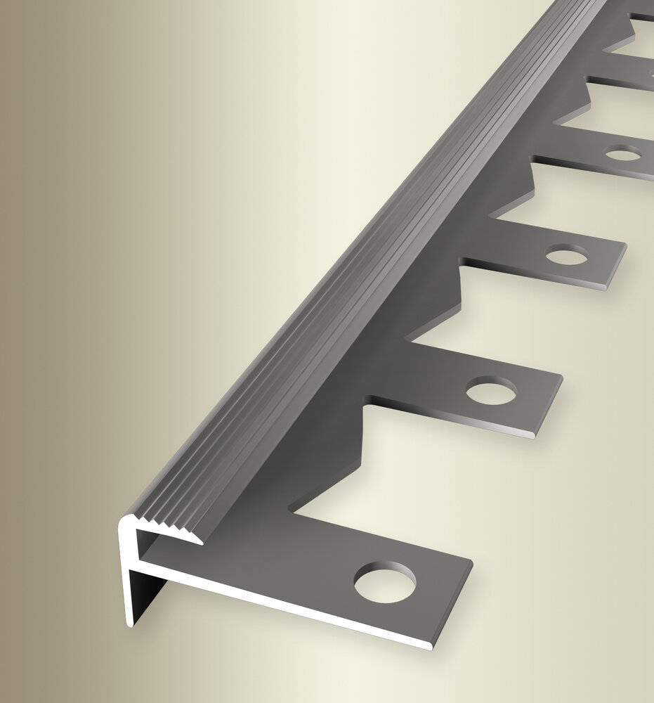 Küberit Alu Treppenkantenprofil Typ 807 EB, 250 cm, edelstahloptik (F2)