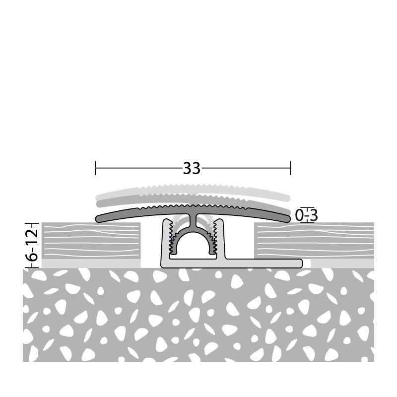 PRINZ PROFI-TEC Junior Übergangsprofil Nr. 316, 33 mm, 270 cm, silber