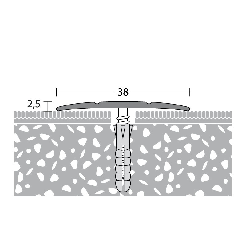 PRINZ Alu Übergangsprofil Nr. 132, 38 mm, 90 cm, silber PRINZ Alu Übergangsprofil Nr. 132, 38 mm, 90 cm, silber