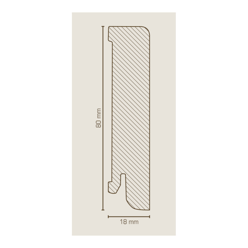 SÜDBROCK Holz-Fußleiste 18 x 80 mm, 250 cm, furniert weiß (31)