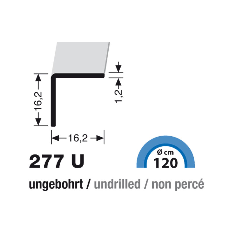 Küberit Winkelprofil 16 x 16 mm Typ 277 U