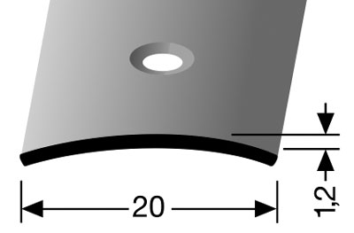 Messing Übergangsprofil 20 x 1.2 mm, 90 cm, Messing poliert (F7) Messing Übergangsprofil 20 x 1.2 mm, 90 cm, Messing poliert (F7)