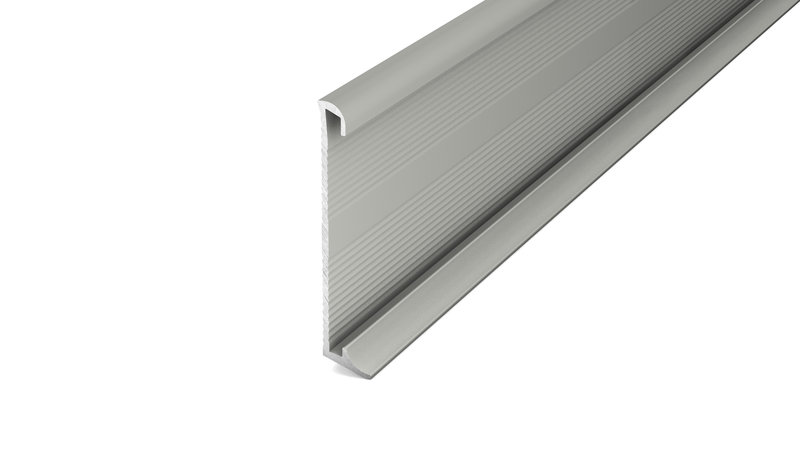 PRINZ Aluminium Sockelleiste mit Einschub Nr. 378, 11 x 60 mm, 270 cm, titanoptik