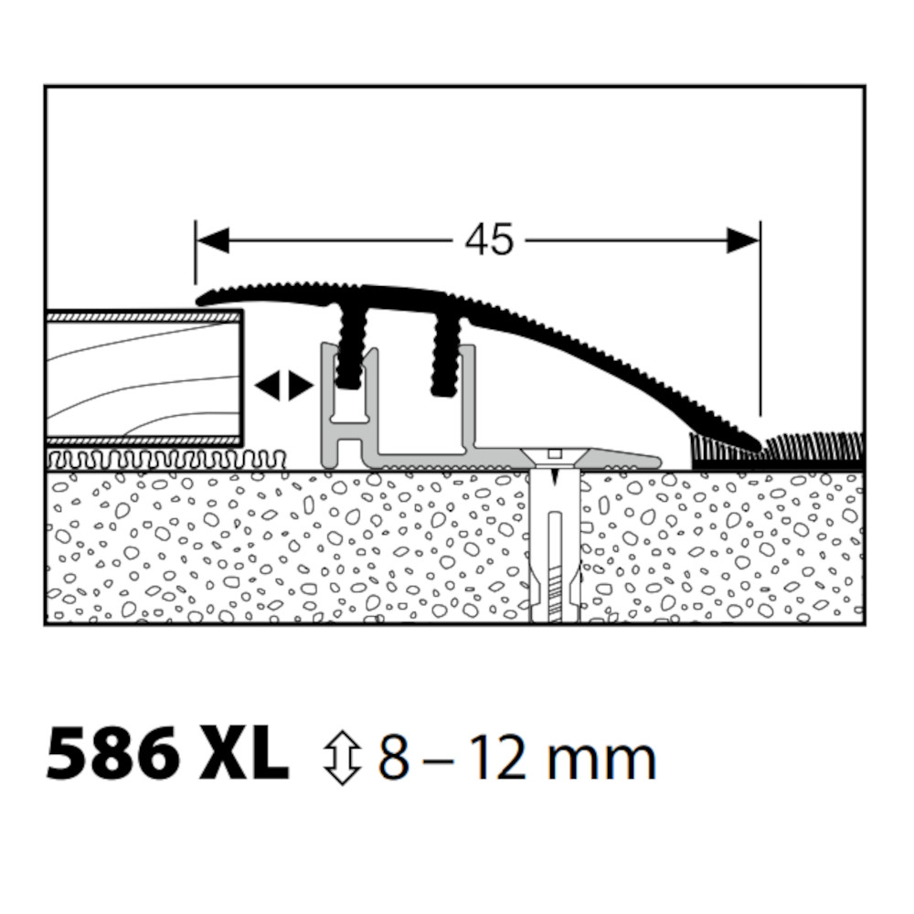 Küberit Anpassungsprofil Typ 586 XL, 100 cm, sand (F9) Küberit Anpassungsprofil Typ 586 XL, 100 cm, sand (F9)