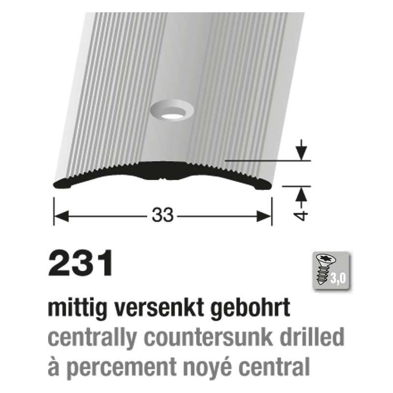 Küberit Übergangsprofil TYP 231, 33 mm breit