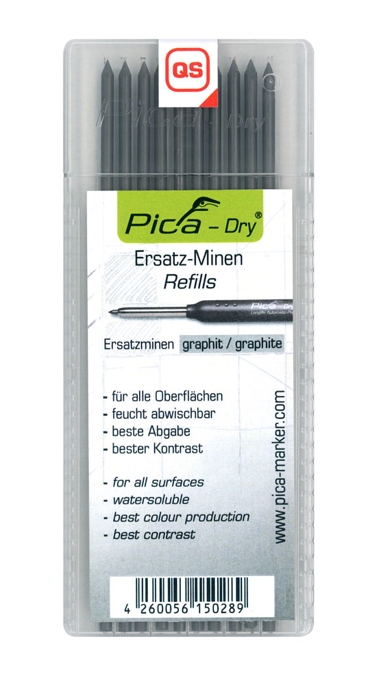 Pica Ersatzminen-Set mit 10 Graphitminen für Profi-Druckbleistift GREEN-PEN Pica Ersatzminen-Set mit 10 Graphitminen für Profi-Druckbleistift GREEN-PEN