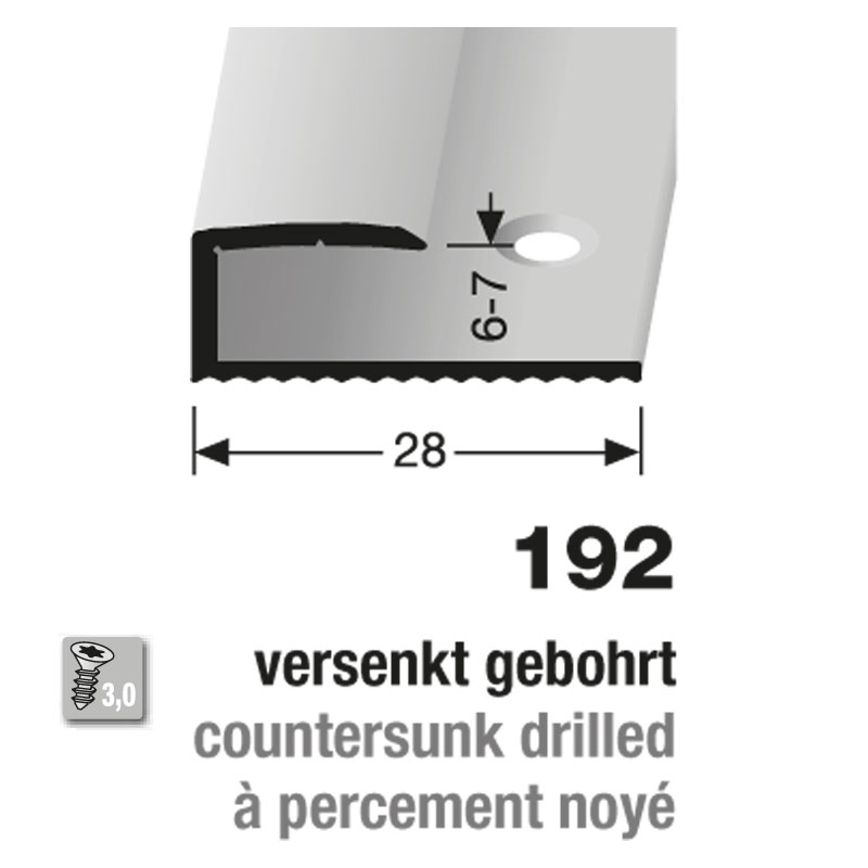 Küberit Alu Einfassprofil Typ 192, 270 cm, silber (F4)