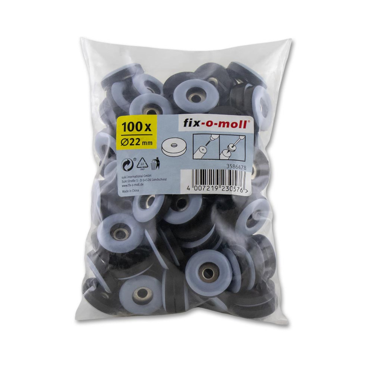 fix-o-moll PTFE Allround Easy-Glider ohne Schrauben, rund Ø 22 mm, 1 VE = 100 Stück fix-o-moll PTFE Allround Easy-Glider ohne Schrauben, rund Ø 22 mm, 1 VE = 100 Stück