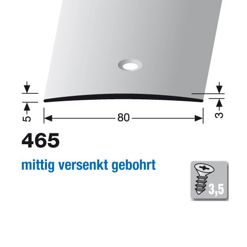 Küberit Übergangsprofil Typ 465, 80 mm, 500 cm, poliert (F3)