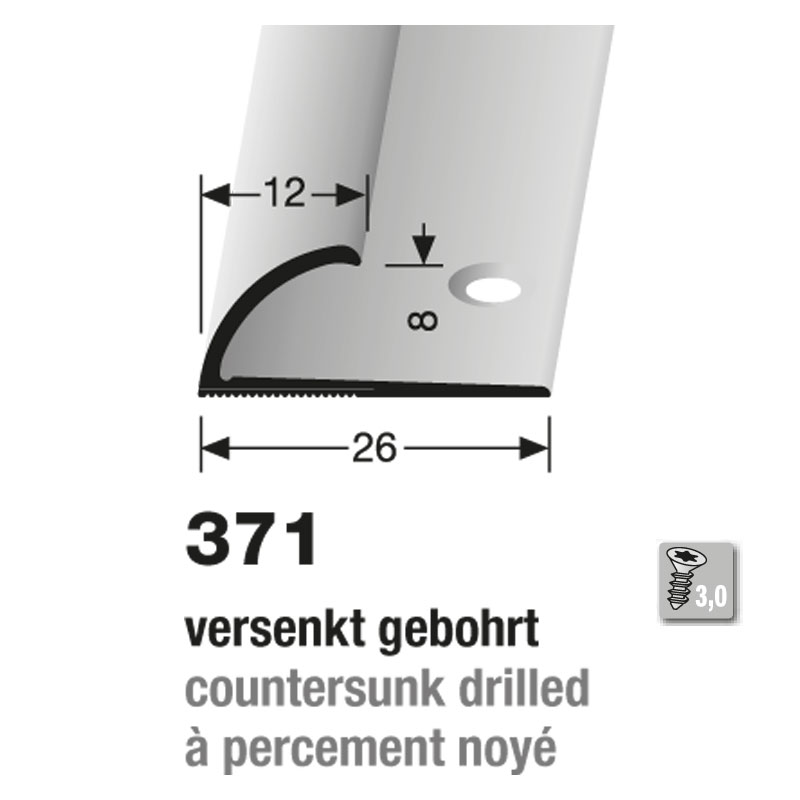 Küberit Alu Abschlussprofil Typ 371, 90 cm, sand (F9) Küberit Alu Abschlussprofil Typ 371, 90 cm, sand (F9)