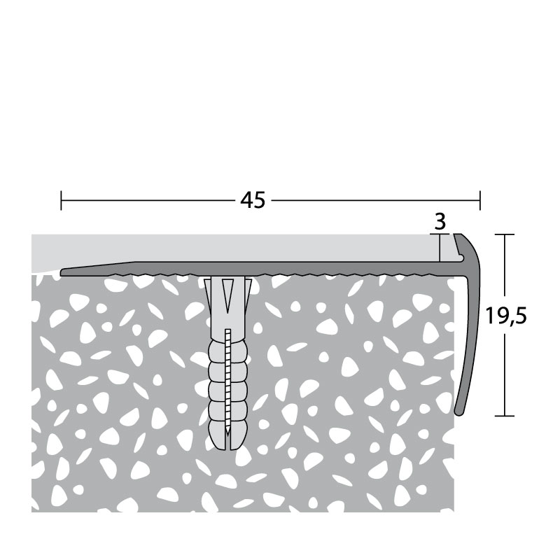 PRINZ Treppenkantenprofil Nr. 197, 45 x 19,5 mm in verschiedenen Farben PRINZ Treppenkantenprofil Nr. 197, 45 x 19,5 mm in verschiedenen Farben