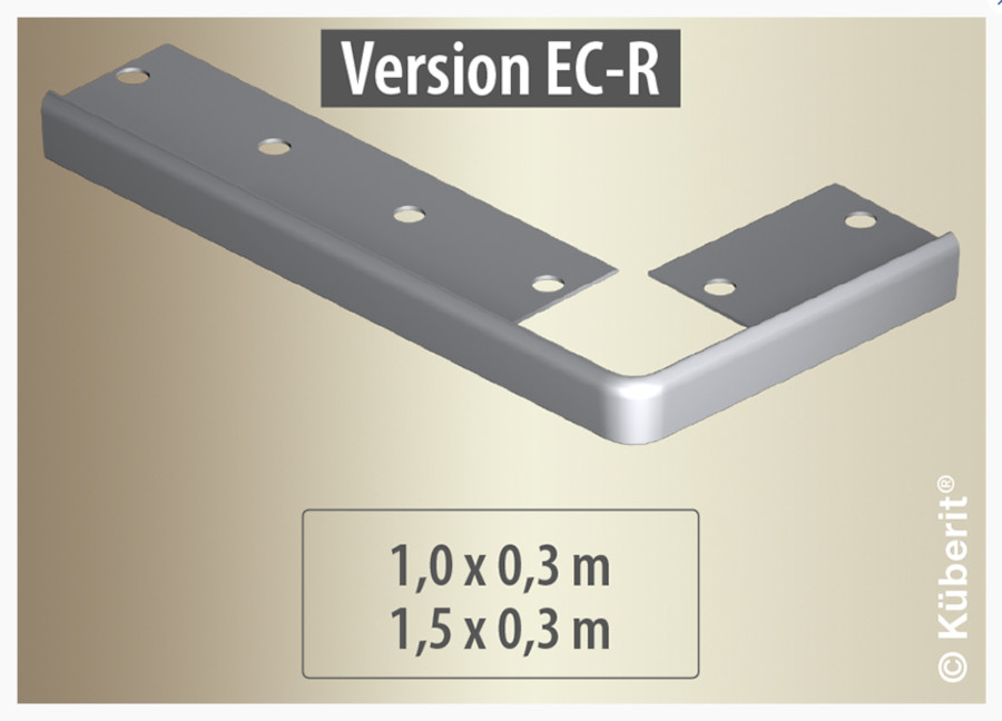 Küberit Treppenkantenprofil 860 EC-R mit runder Ecke rechts, 100 x 30 cm, silber (F4) Küberit Treppenkantenprofil 860 EC-R mit runder Ecke rechts, 100 x 30 cm, silber (F4)