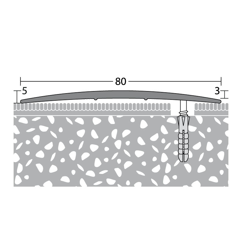 PRINZ Alu Übergangsprofil Nr. 118 S, 80 mm, 270 cm, edelstahloptik matt