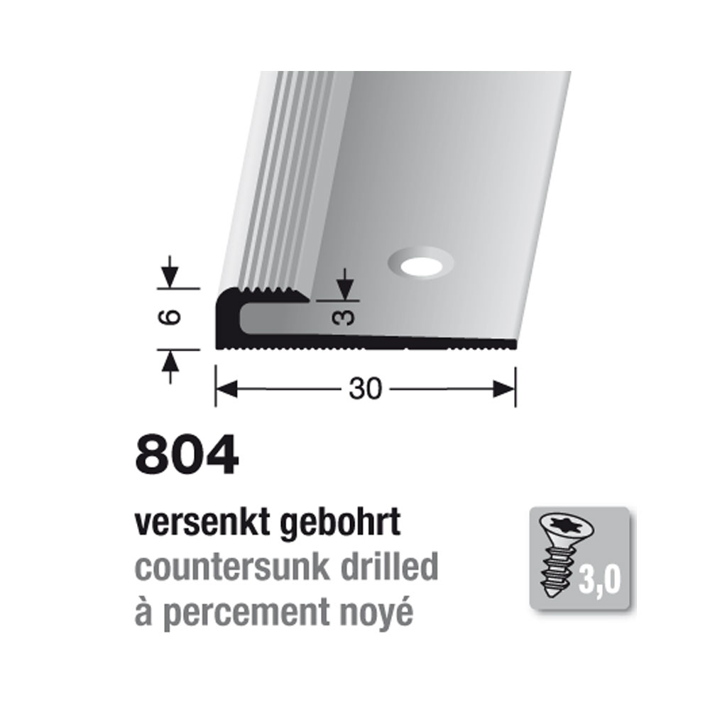 Küberit Alu Einfassprofil Typ 804, 500 cm, edelstahloptik (F2)