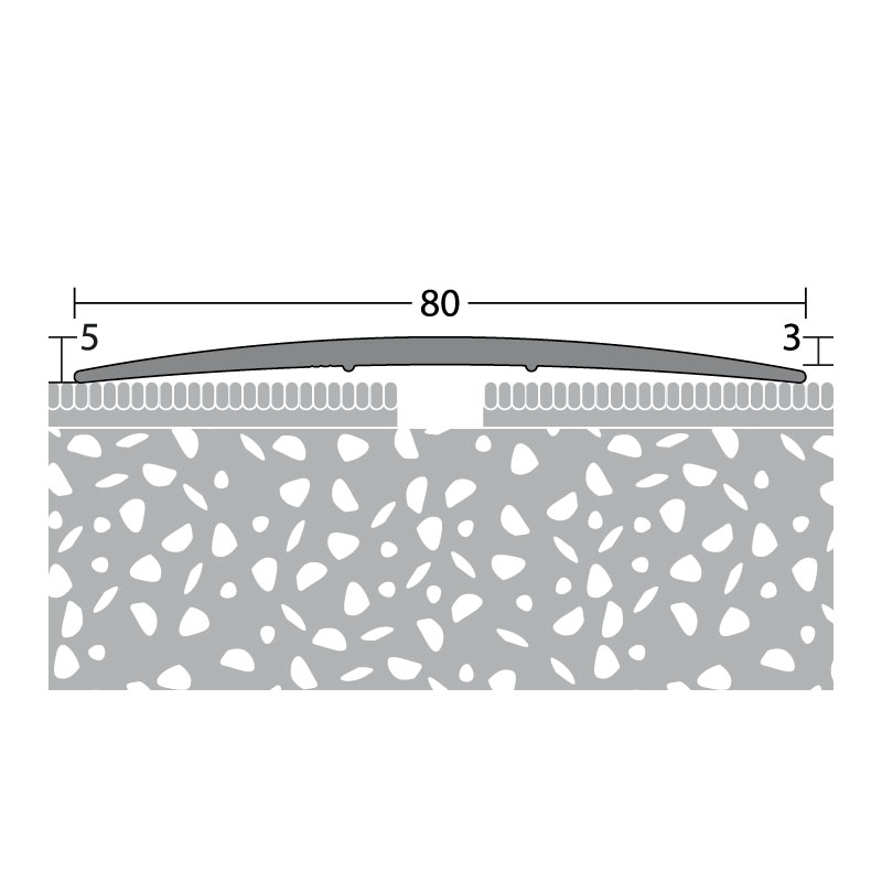 PRINZ Alu Übergangsprofil Nr. 118 U, 80 mm, 100 cm, edelstahloptik matt