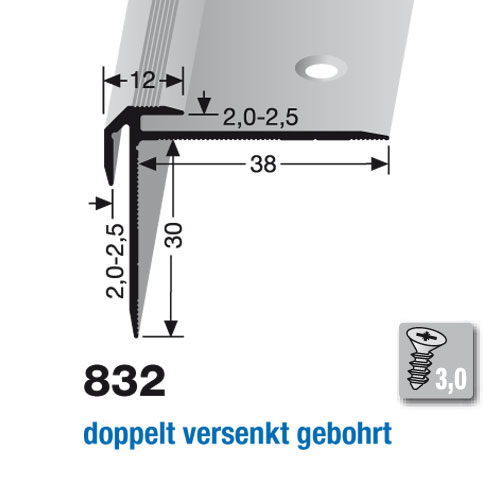 Küberit Alu Treppenkantenprofil Typ 832