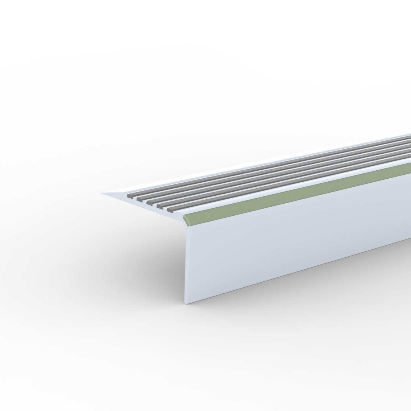 Döllken PVC Treppenkante TKNG A 65 65/40 250 cm, Aluminium (1160) / Rille dunkelgrau (0146) Döllken PVC Treppenkante TKNG A 65 65/40 250 cm, Aluminium (1160) / Rille dunkelgrau (0146)