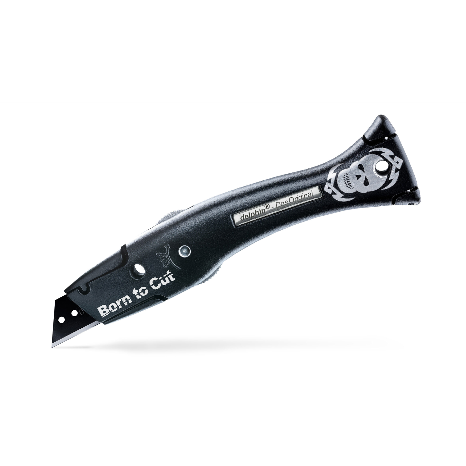 Delphin® 03 - Universalmesser Das Original, schwarz matt "BORN TO CUT"