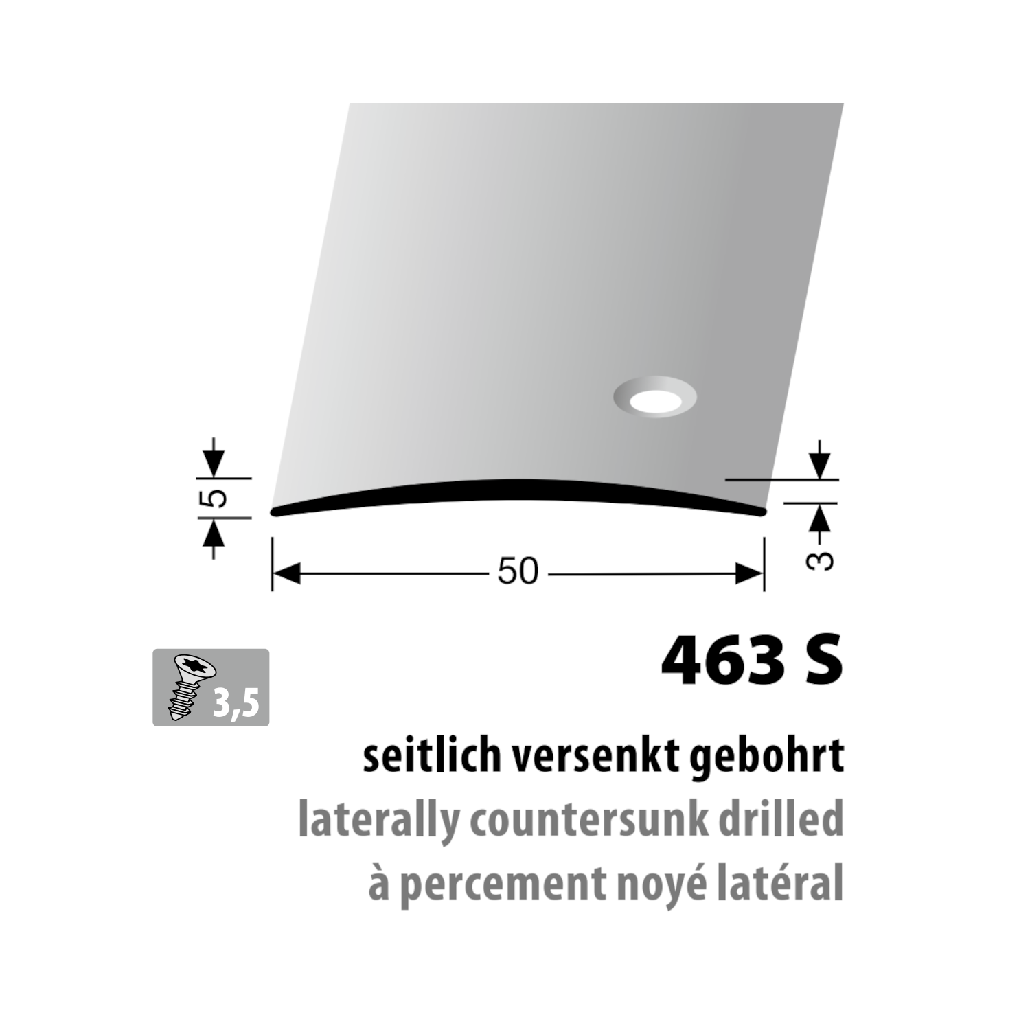 Küberit Alu Übergangsprofil, 50 mm, Typ 463S Küberit Alu Übergangsprofil, 50 mm, Typ 463S