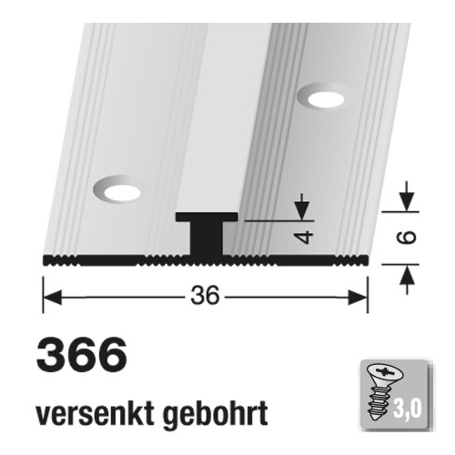 Küberit Einfassprofil Typ 366, 270 cm, silber (F4)