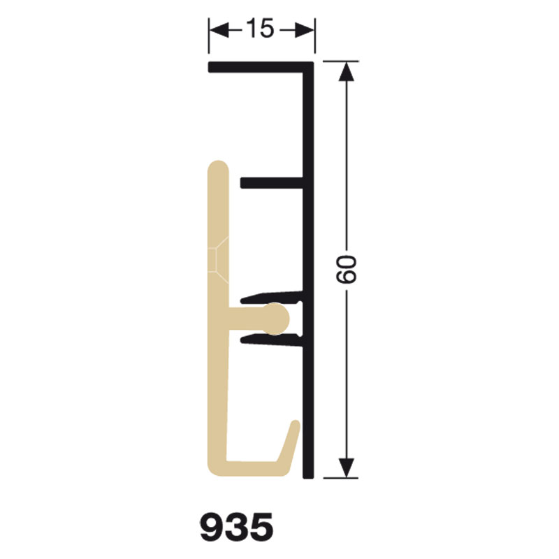 Küberit Alu Sockelleiste Typ 935, 250 cm, edelstahloptik f.g. (F2G) Küberit Alu Sockelleiste Typ 935, 250 cm, edelstahloptik f.g. (F2G)