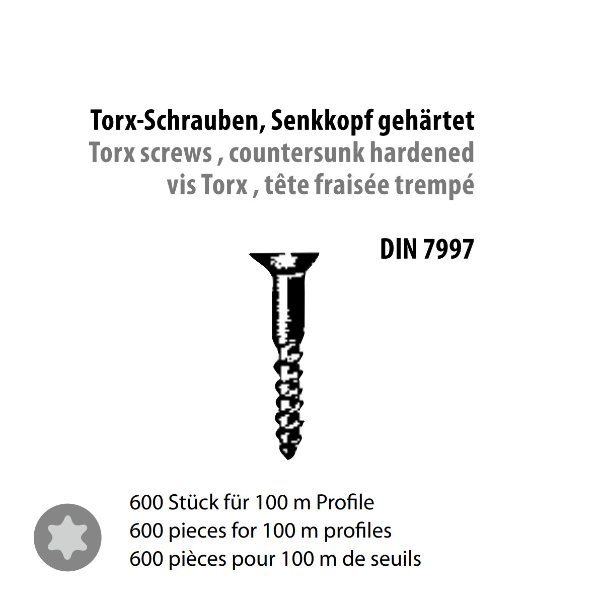 Küberit Torxschraube verzinkt 3.5 x 30 mm, Paket á 600 St. Küberit Torxschraube verzinkt 3.5 x 30 mm, Paket á 600 St.
