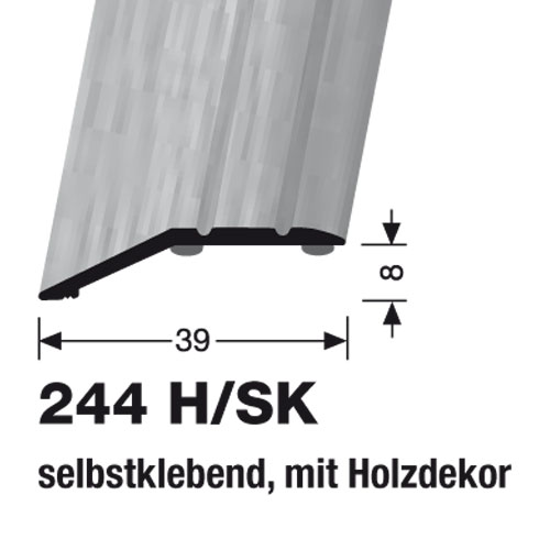 KÜBERIT Abschlußprofil 8 x 39 mm, 90cm, Merbau (H80)