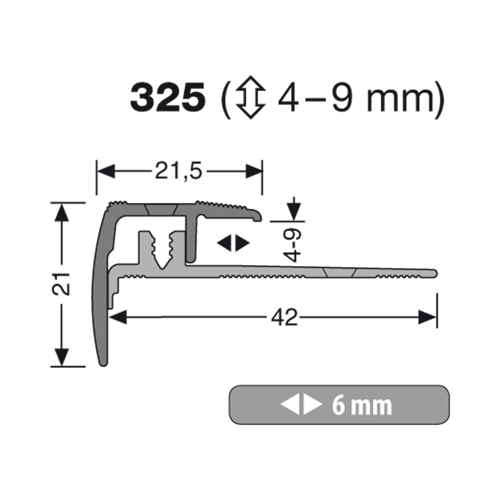 Küberit Euro-Step Star Typ 325, 270 cm, edelstahloptik (F2) Küberit Euro-Step Star Typ 325, 270 cm, edelstahloptik (F2)