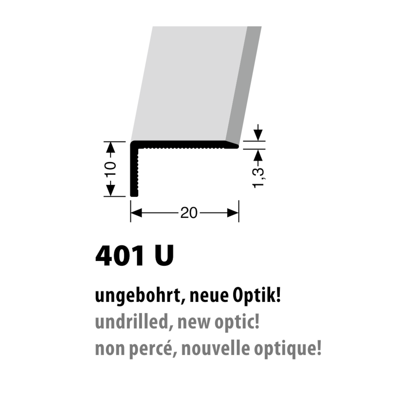 Küberit Blend-Winkel Typ 401, 100 cm, bronze (F6)