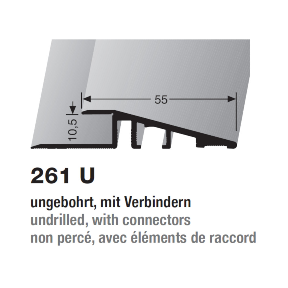 Küberit Rampenprofil Typ 261 U, 300 cm, silber (F4)