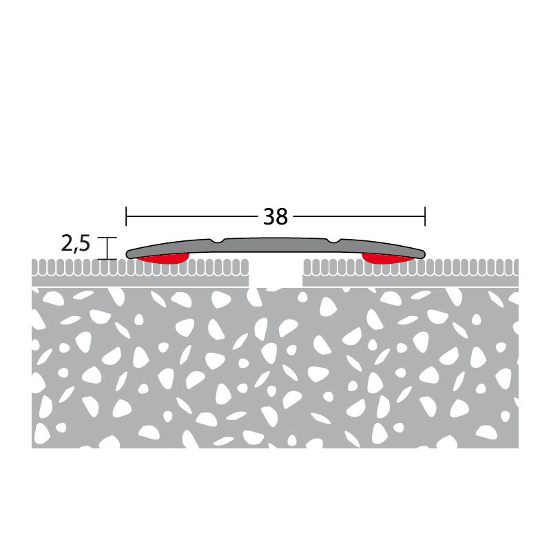 PRINZ Alu Übergangsprofil Nr. 115 SK, 40 mm, 100 cm, schwarz pulverbeschichtet (RAL 9005)