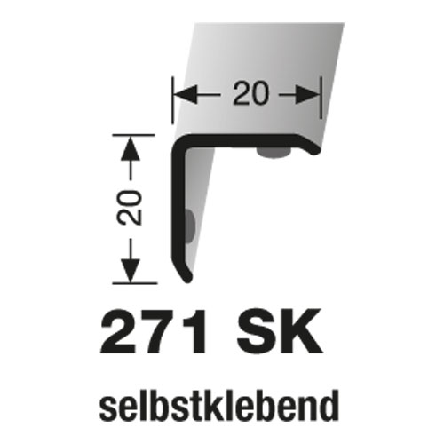 Küberit Eckschutzwinkel 20 x 20 mm Typ 271 SK, 250 cm, edelstahloptik (F2G) Küberit Eckschutzwinkel 20 x 20 mm Typ 271 SK, 250 cm, edelstahloptik (F2G)