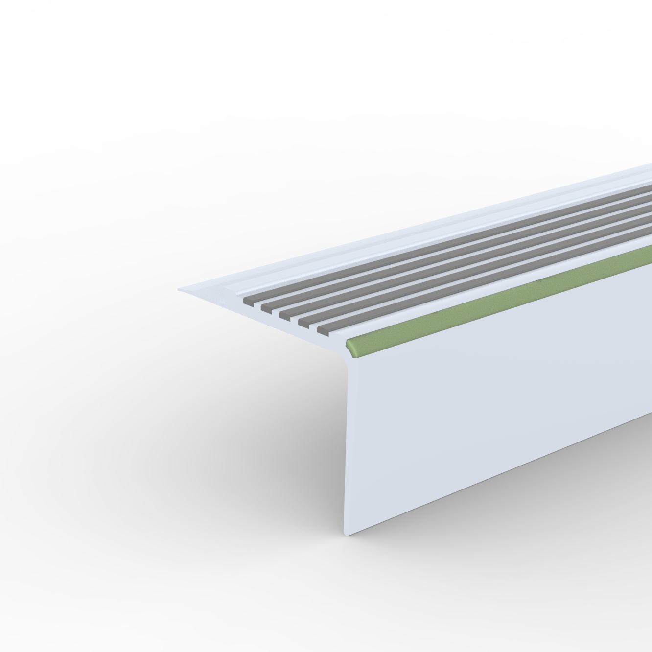 Döllken PVC Treppenkante TKNG 3,5 40 40/40 250 cm, Aluminium (1160) / Rille dunkelgrau (0146) Döllken PVC Treppenkante TKNG 3,5 40 40/40 250 cm, Aluminium (1160) / Rille dunkelgrau (0146)