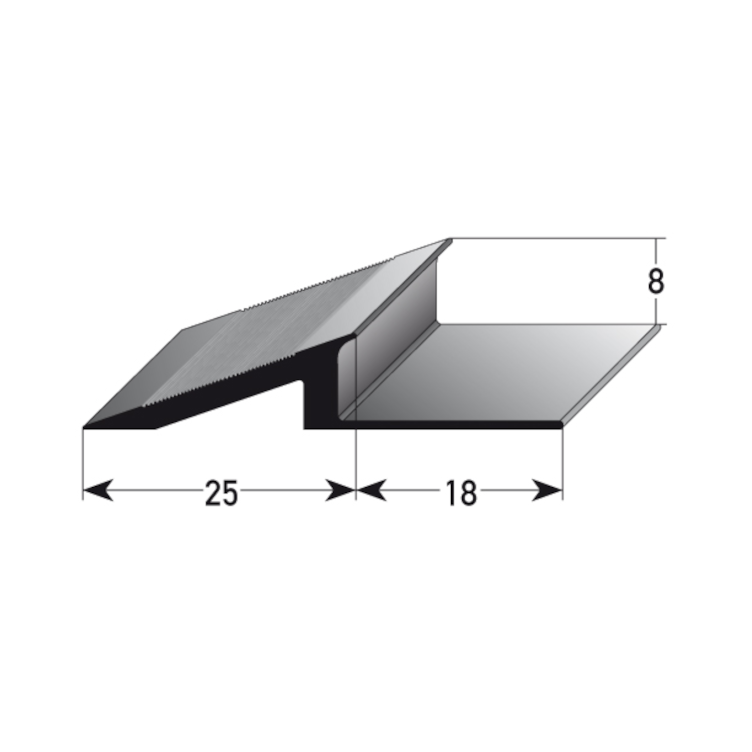 AUER Alu Rampenanstoßprofil Typ 480, 8 mm, 270 cm, silber